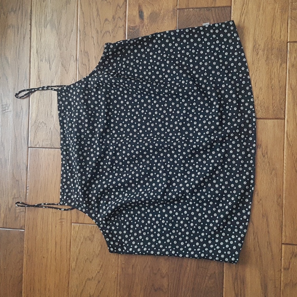 Levi’s Black Floral Flower Print Spaghetti Strap Summer Tank Size XL